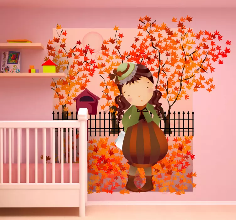Kids Autumn Walk Wall Sticker - TenStickers