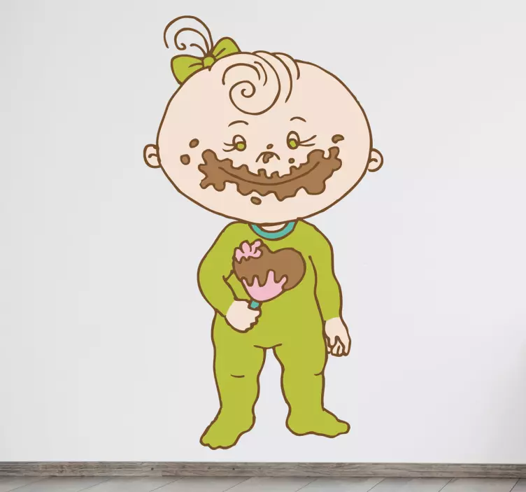Kids Chocolate Lollipop Girl Wall Sticker - TenStickers