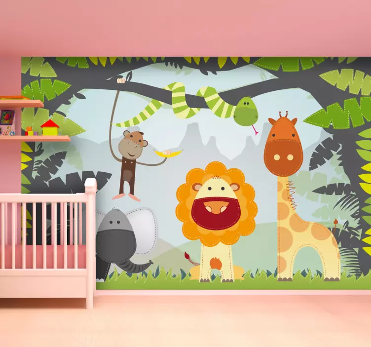 Kids Jungle Wall Mural - TenStickers