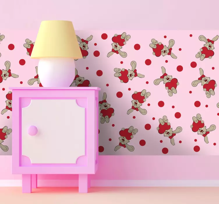 Kids Loving Rabbits Vinyl Sheet Decal - TenStickers