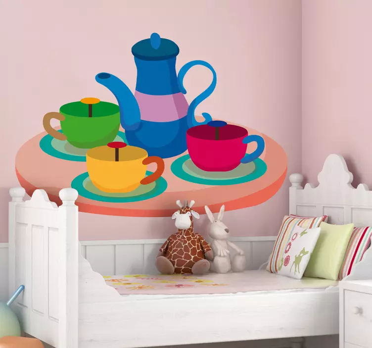 Kids Tea Set Wall Sticker - TenStickers