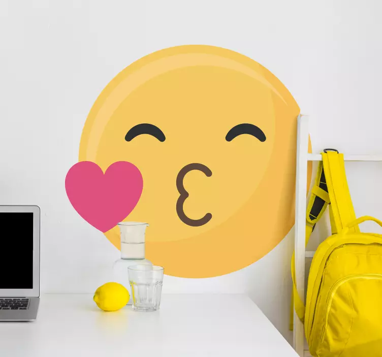 Kiss Emoji Love Sticker - TenStickers