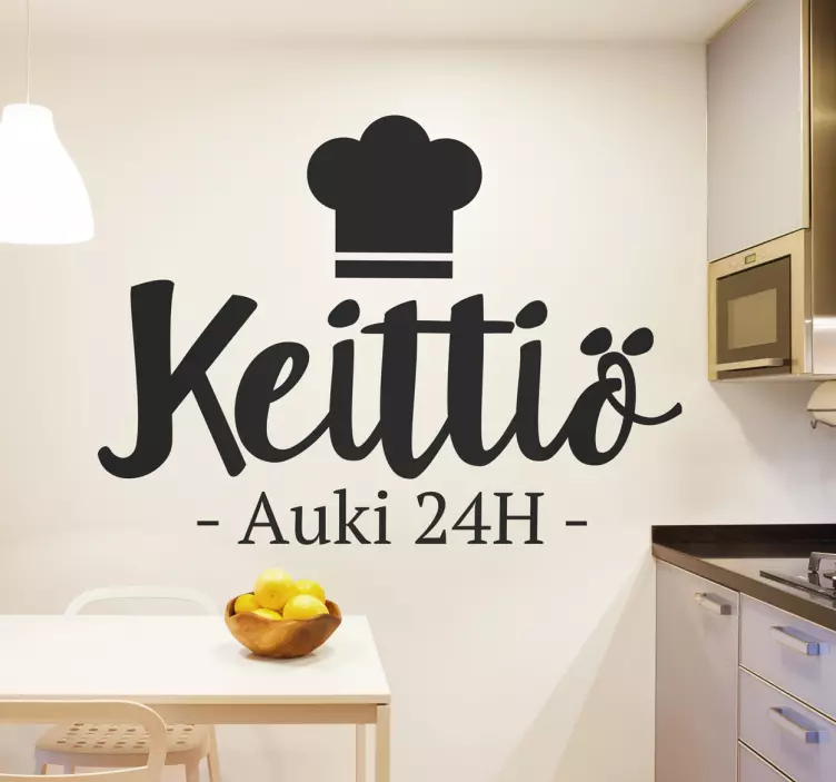 Kitchen 24h home text wall sticker - TenStickers