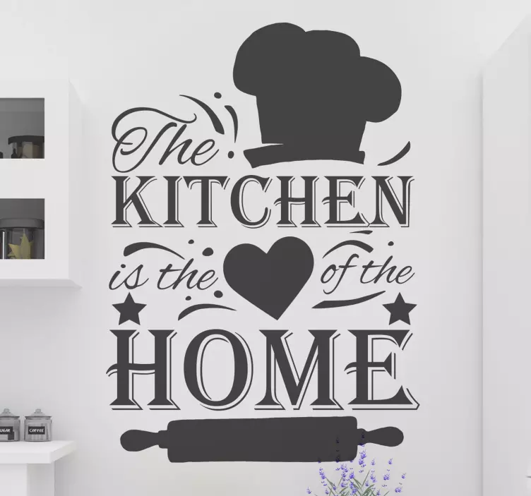 Kitchen wall sticker the kitchen heart home - TenStickers