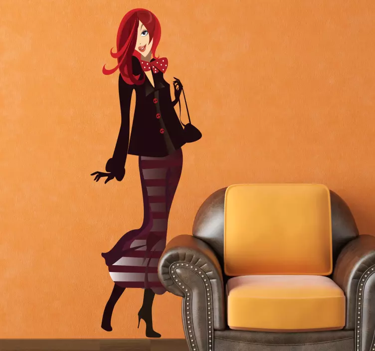Lady Shopper Wall Sticker - TenStickers