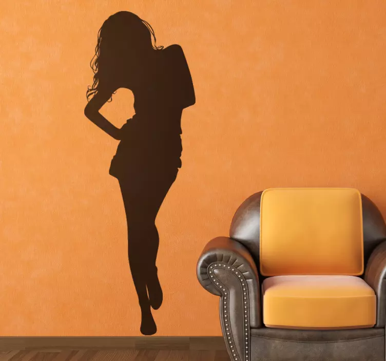 Lady Walking Silhouette Decal - TenStickers