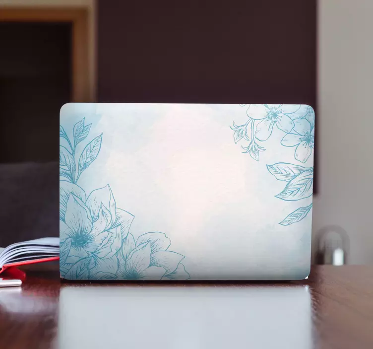 Laptop skin botanical emblem accent - TenStickers