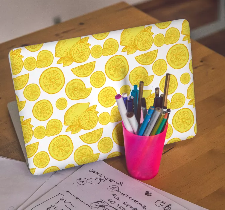 Laptop skin lemon pattern design - TenStickers
