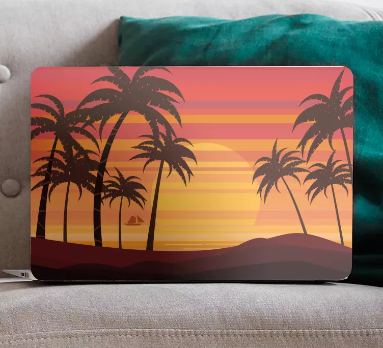 Laptop skin tropical evening scenery - TenStickers