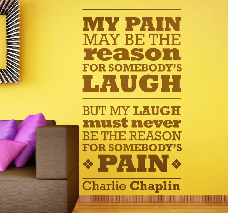 Laugh and Pain Quote Sticker - TenStickers