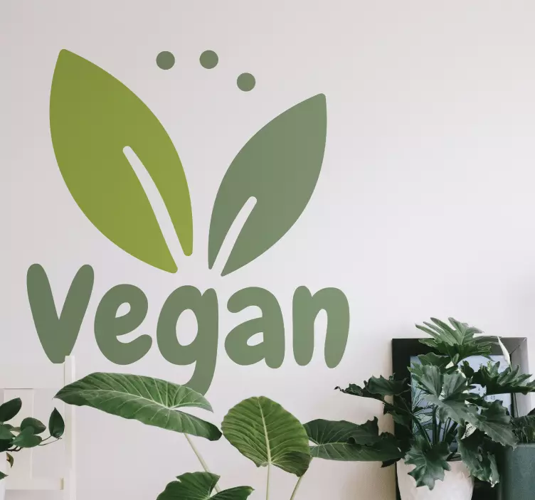 Leafy vegan concept wall sticker - TenStickers