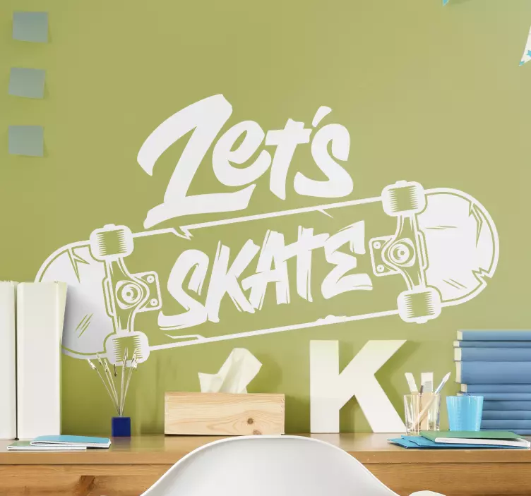 let's skate lettering  window sticker - TenStickers