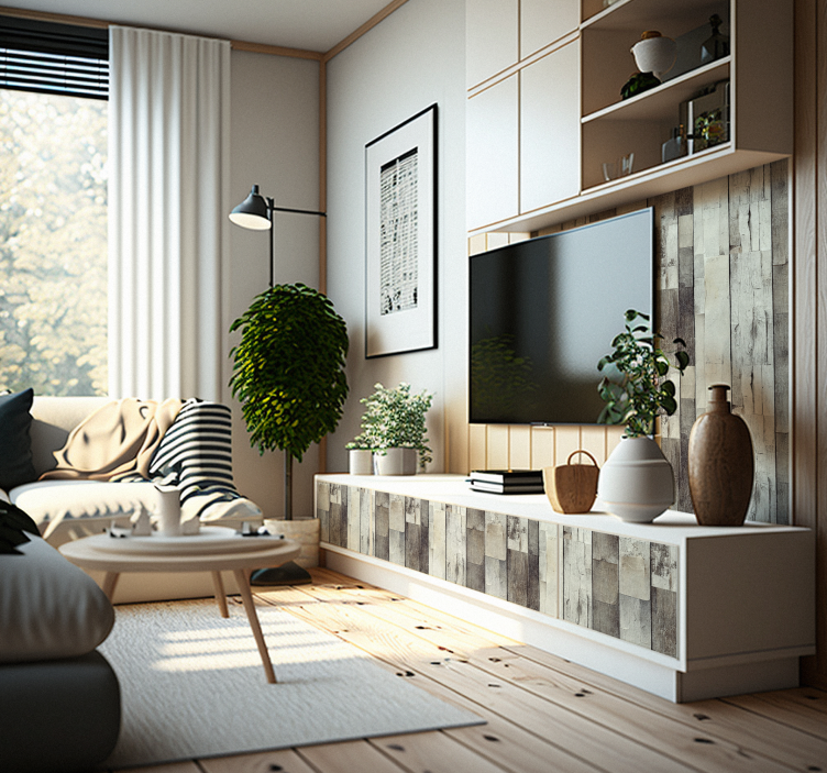 Light aged wood furniture decal  3600 - TenStickers