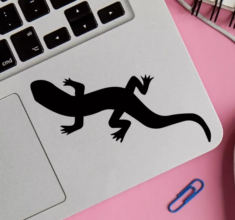 Lizard Silhouette Shape Laptop sticker - TenStickers