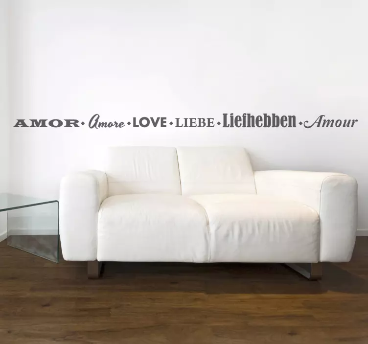 Love in Six Languages Wall Sticker - TenStickers