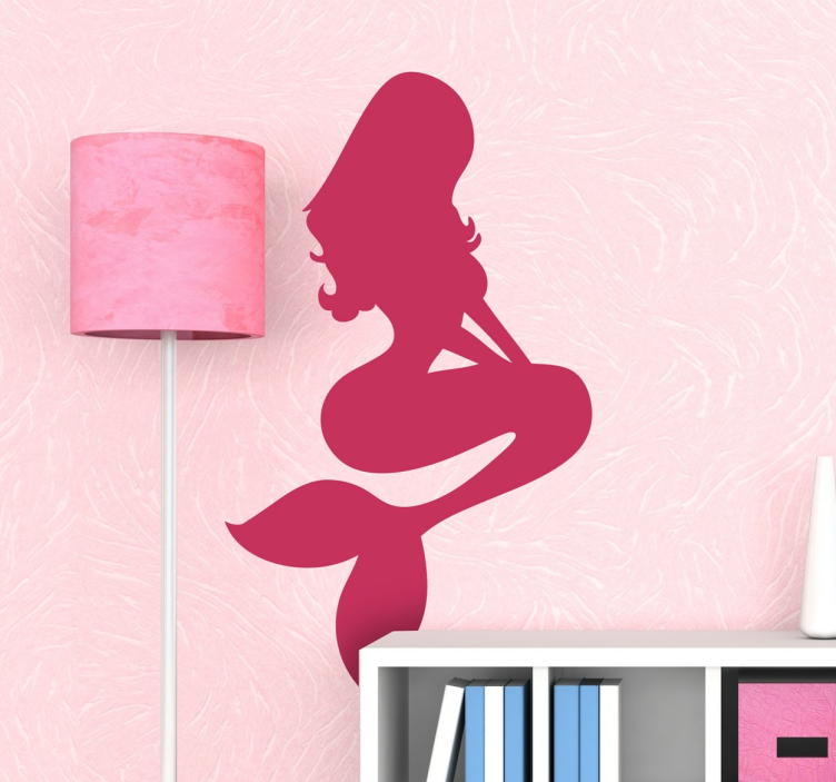 Mermaid Silhouette Wall Sticker - TenStickers
