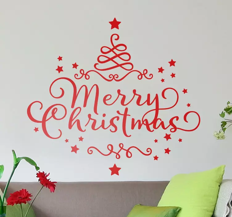 Merry Christmas Wall Sticker - TenStickers