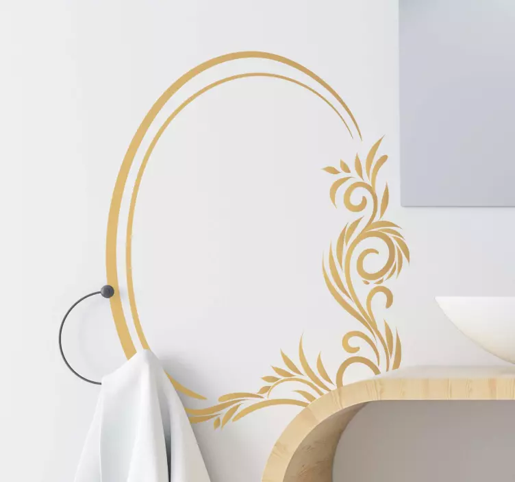 Mirror sticker floral wall design - TenStickers