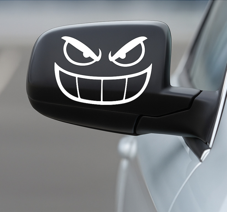 Mischievous rearview gremlin car sticker - TenStickers