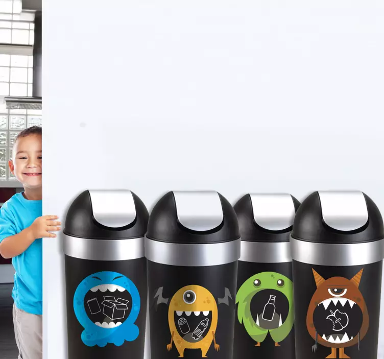 Mixed Recycling Bin Stickers - TenStickers