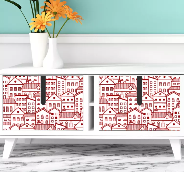 Modern city comic-book effect furniture decal - TenStickers