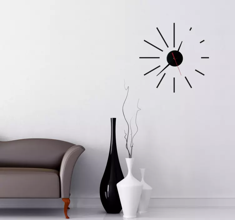 Modern Spiral Clock Wall Sticker - TenStickers