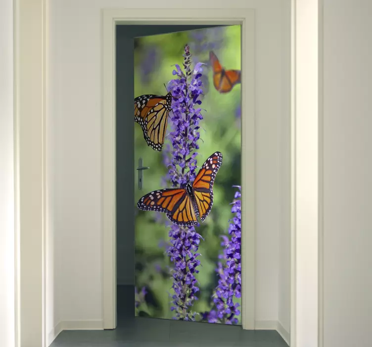Monarch Butterfly door sticker - TenStickers