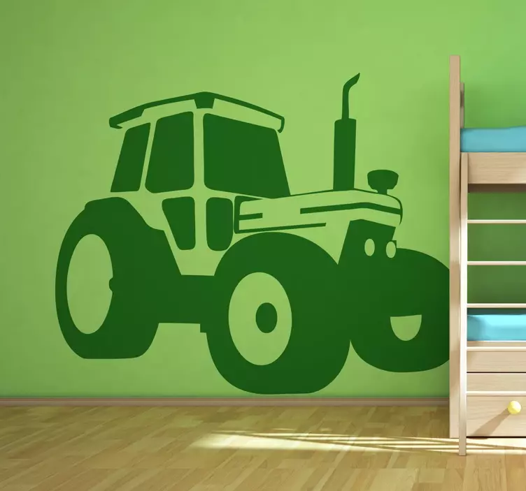 Monochrome Tractor Wall Sticker - TenStickers