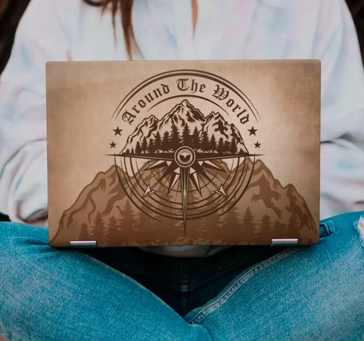 Mountain compass laptop skin - TenStickers