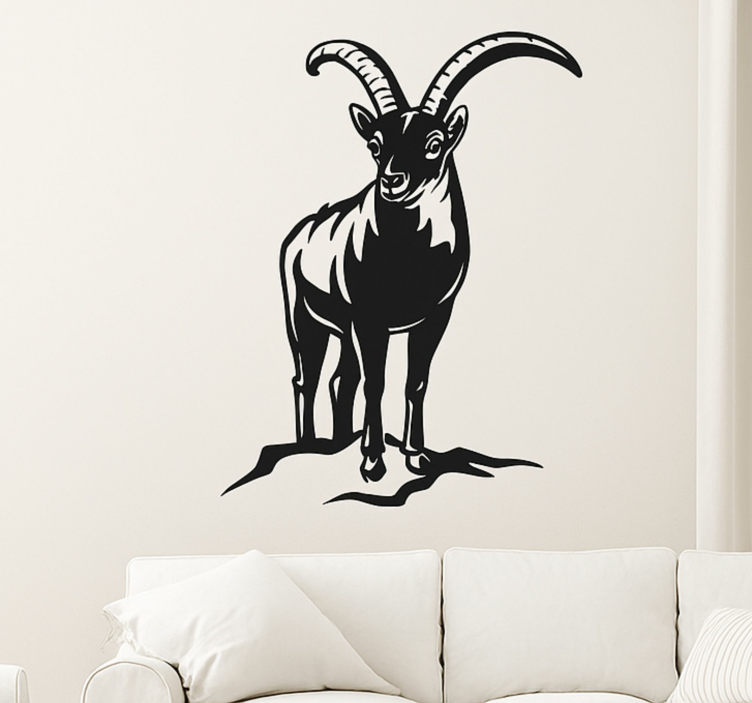 Mountain goat silhouette wall sticker - TenStickers