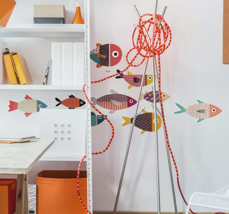 Multicoloured Fish Wall Sticker - TenStickers