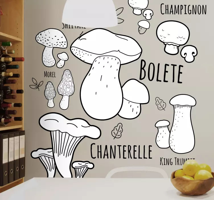 Mushroom Culinary Guide cuisine wall sticker - TenStickers