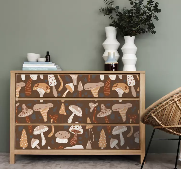 Mushroom composition furniture sticker - TenStickers