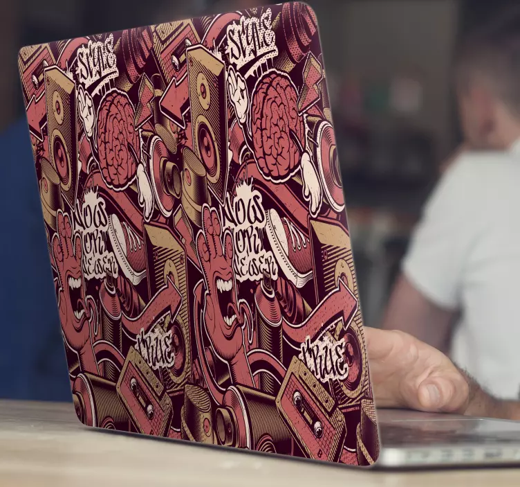Music graffiti art laptop skins - TenStickers