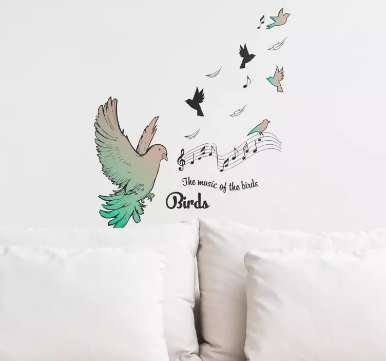 Musical Birds Wall Sticker - TenStickers