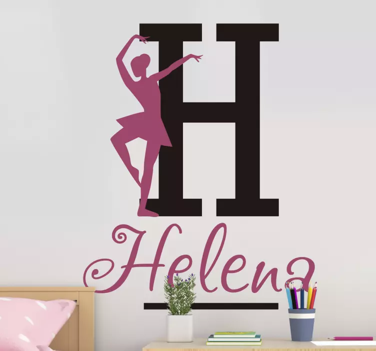 n Ballet dancer girl  with name  dance sticker - TenStickers