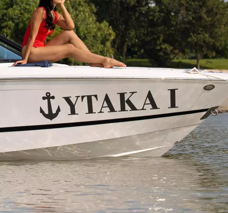 name with anchor drawing nautical wall decal - TenStickers