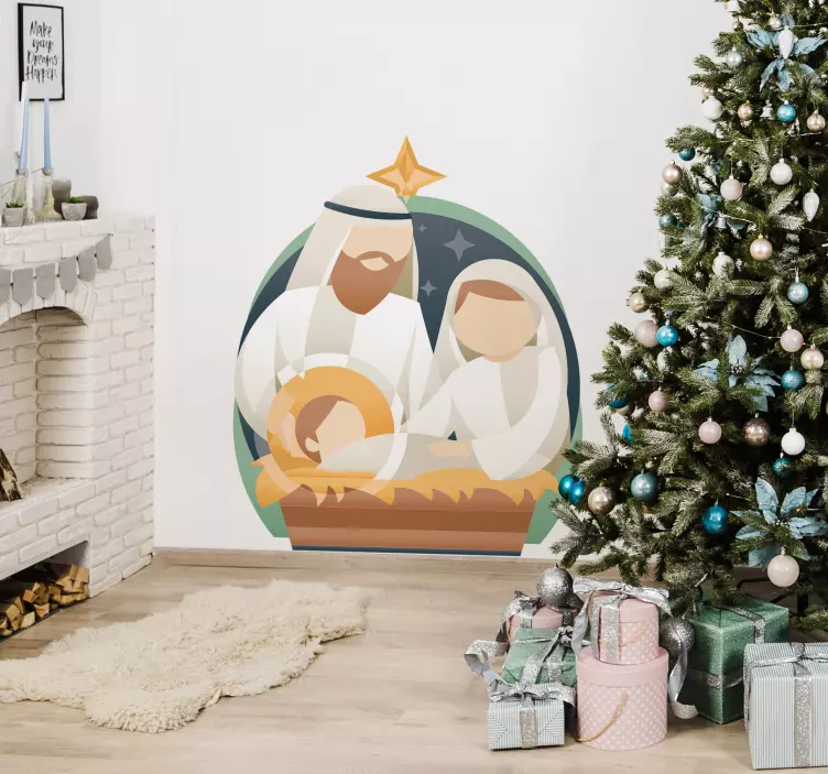 nativity secene christmas sticker - TenStickers