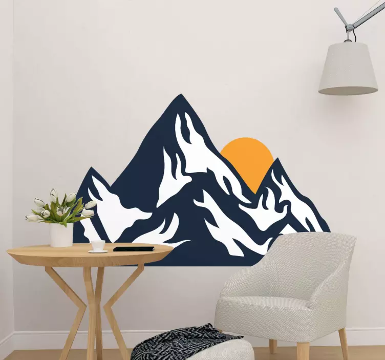 Nature wall sticker mountain landscape sunrise - TenStickers
