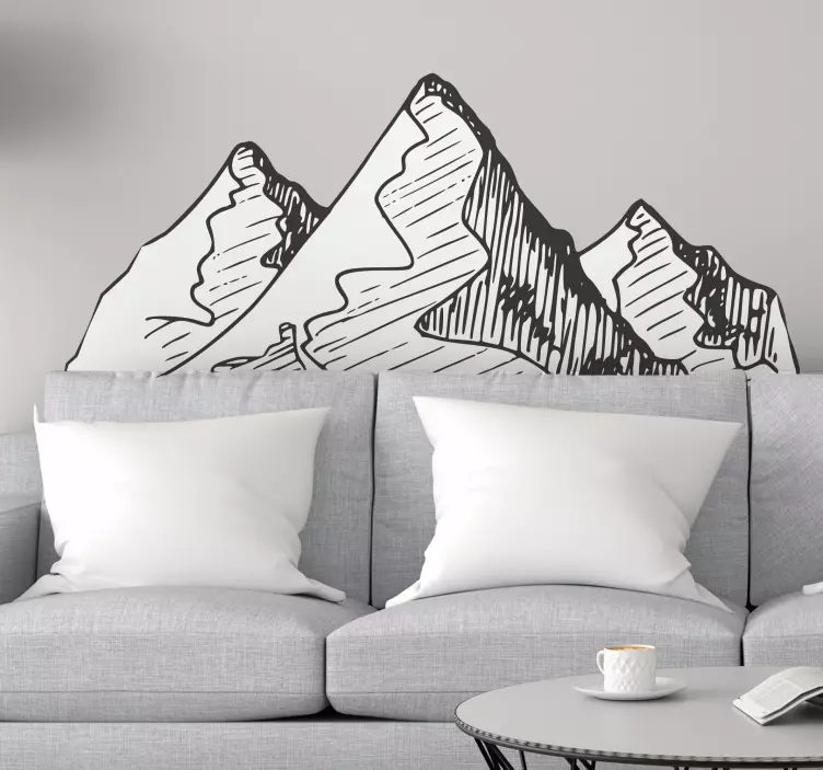 Nature wall sticker mountain peak design - TenStickers