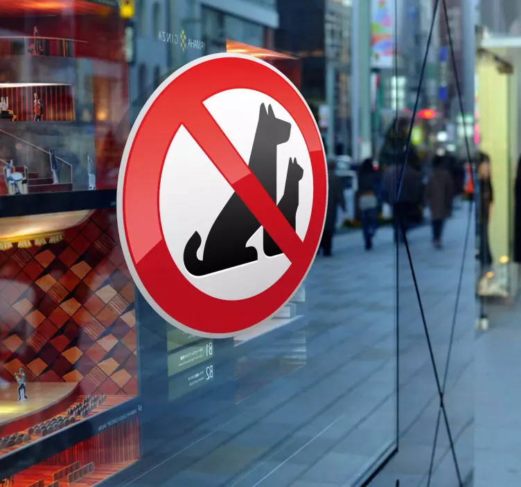 No Pets Warning Sign Sticker - TenStickers