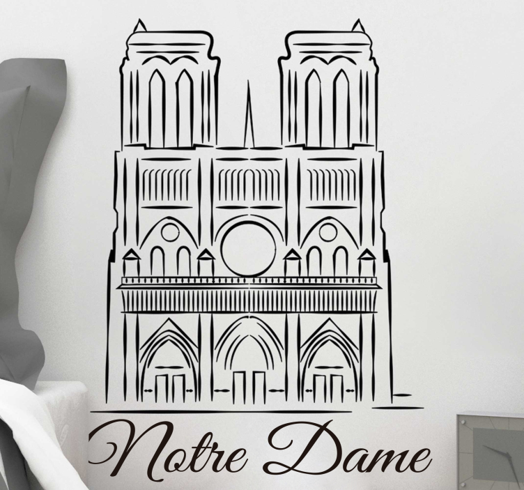 Notre Dame Living Room Wall Decor - TenStickers