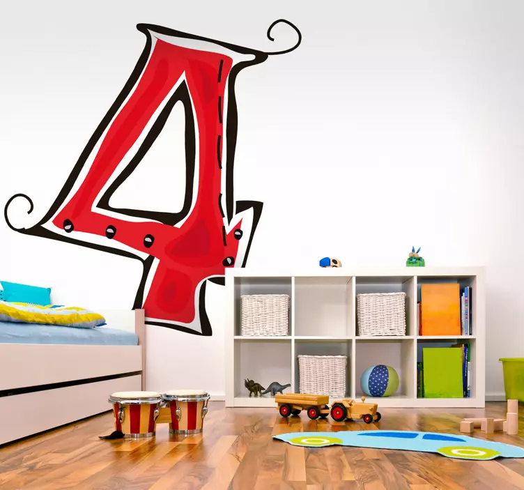 Number 4 Sticker - TenStickers