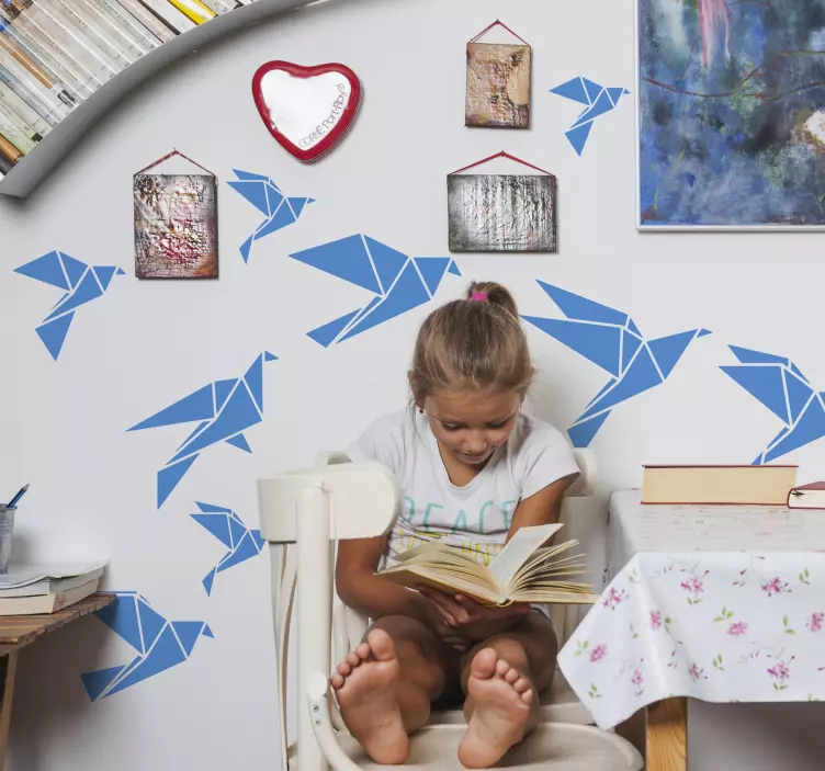 Origami Bird Assortment bird wall sticker - TenStickers