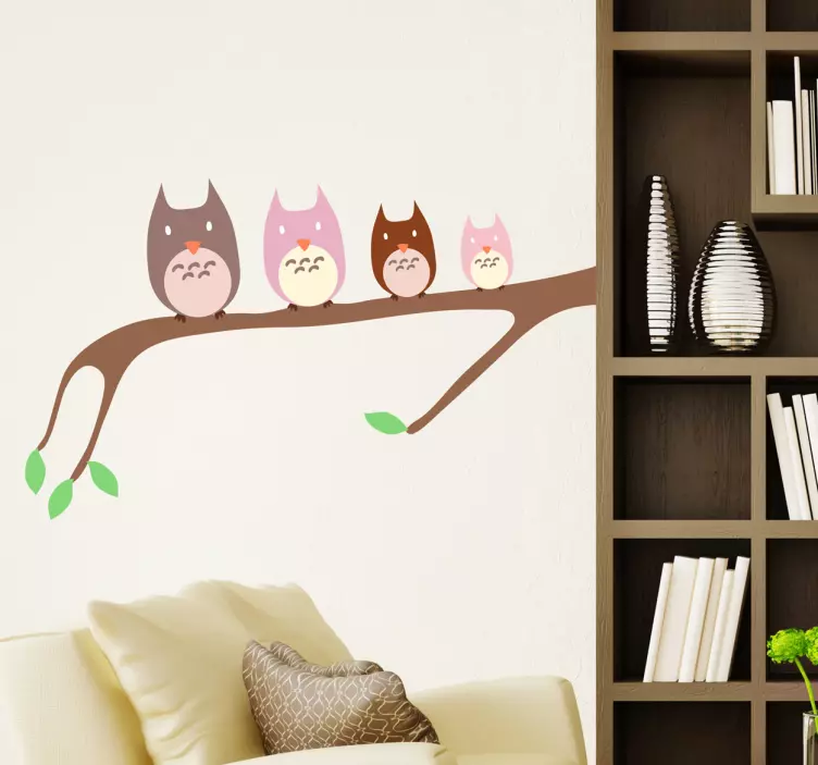 Owl Family Wall Sticker - TenStickers