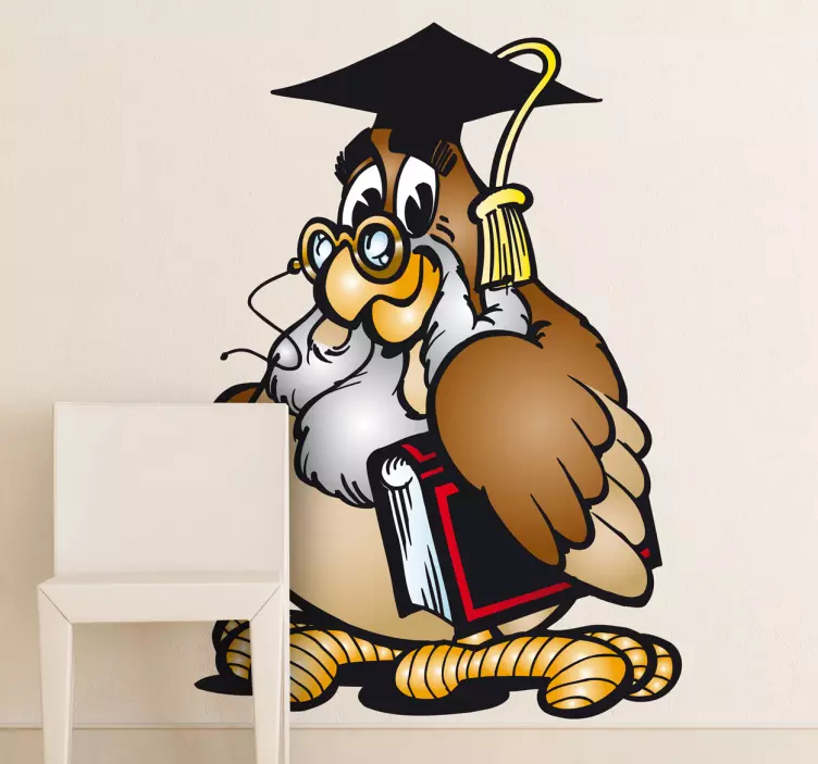 Owl Teacher Wall Sticker - TenStickers