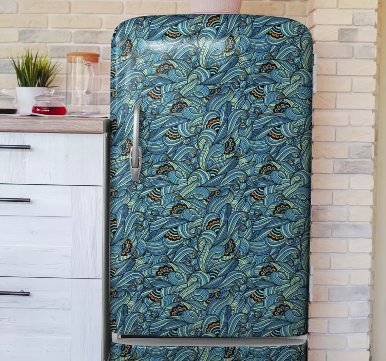 Paisley flower pattern fridge decal - TenStickers