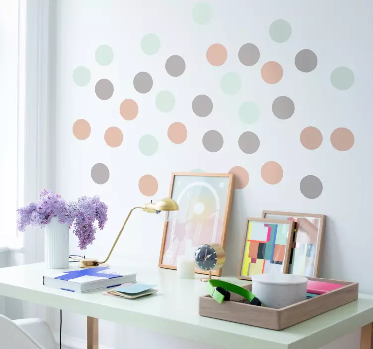 Pastel dots geometric wall sticker - TenStickers