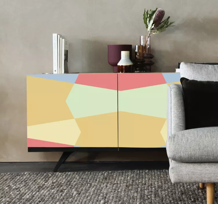 Pastel geometrical color blocks furniture decal - TenStickers