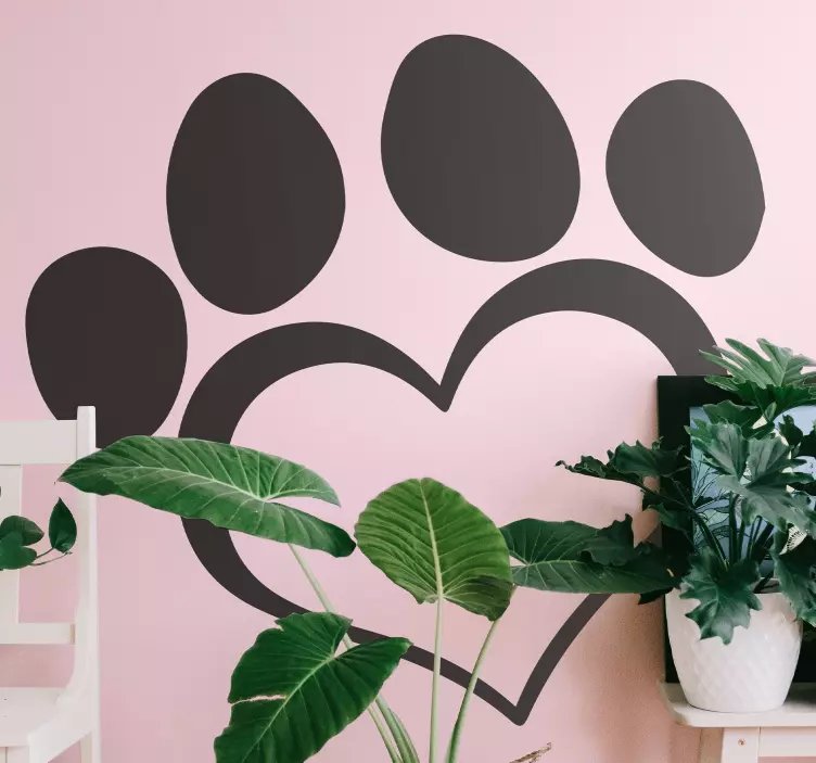 Paw Print Affection wall sticker - TenStickers